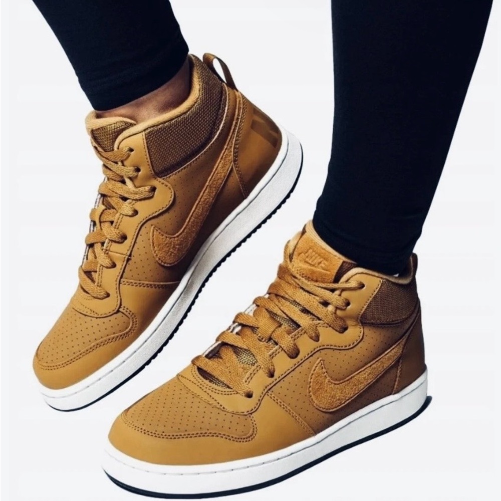 Nike Kids High-Top Sneakers in Wheat Brown